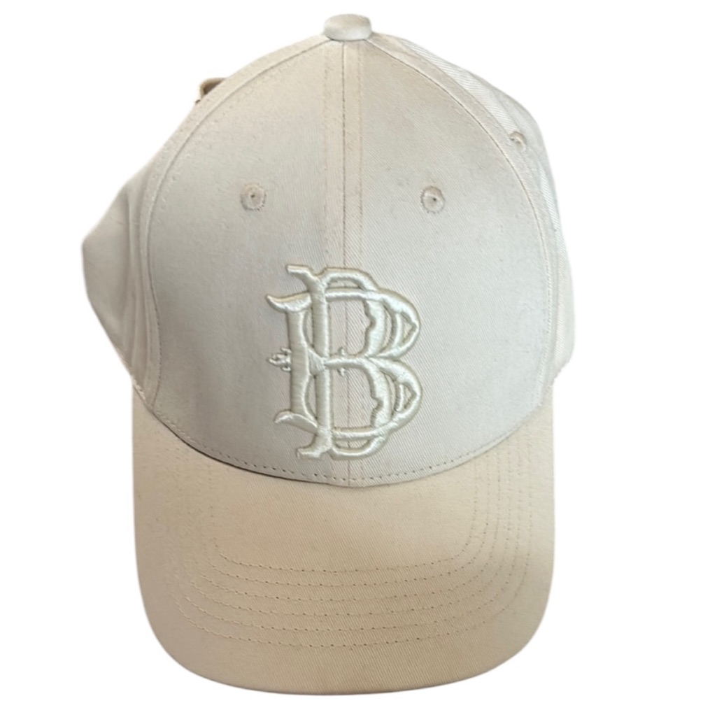 Beige Cap With Embroidered Billionare Logo